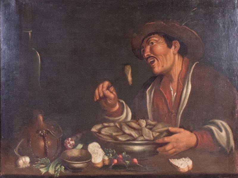 Scuola Lombarda del XVII Secolo - Scena D'osteria
