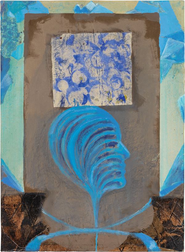 Bruno Ceccobelli : Sapore di mare  (2013)  - Tecnica mista e collage su carta applicata su tavola - Asta Arte Contemporanea - Casa d'aste Farsettiarte