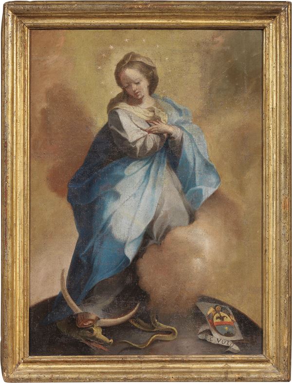 Scuola veneta del XVIII secolo : Madonna Immacolata  - Olio su tela - Asta Importanti Dipinti e Arredi Antichi - Casa d'aste Farsettiarte