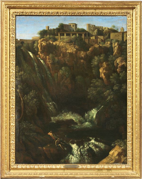 Gaspar Dughet (ambito di) - Paesaggio con la Grande Cascata di Tivoli