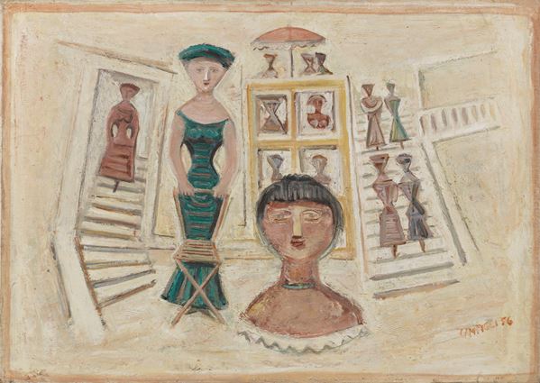 Massimo Campigli : Figure - Due scalinate  (1956)  - Olio su tela - Auction MODERN ART - II - Casa d'aste Farsettiarte