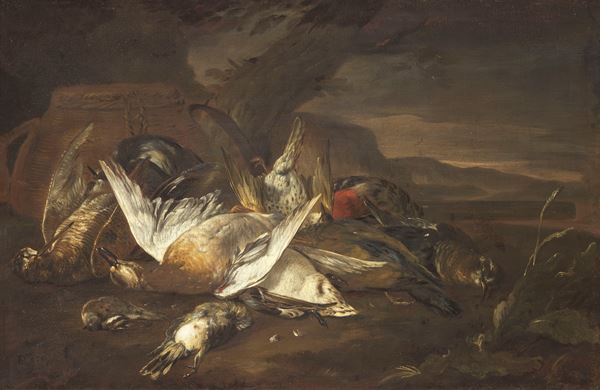 Baldassarre de Caro : Natura morta con selvaggina  - Olio su tela - Auction Important Old Masters Paintings and Furnitures - Casa d'aste Farsettiarte
