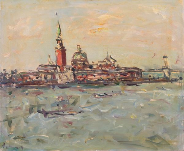 Enzo Pregno : Venezia  - Olio su tela - Auction Paintings, Drawings, Sculptures and Multiples - Casa d'aste Farsettiarte