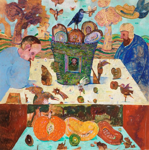 Antonio Possenti : In campagna  (1990)  - Olio su tavola - Asta Dipinti, Disegni, Sculture e Grafica - Casa d'aste Farsettiarte