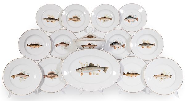 Servizio da tavola in porcellana Richard Ginori "Pesci"  - Asta L'Arte della Tavola - Casa d'aste Farsettiarte