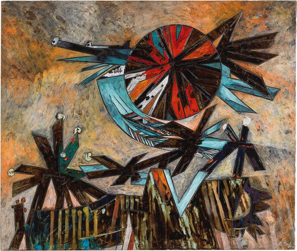 Gianni Dova : Fiori di cactus  ((1964))  - Olio su tela - Auction Contemporary Art - Casa d'aste Farsettiarte