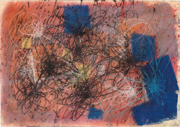 Tancredi : Senza titolo  ((1955))  - Tecnica mista su carta applicata su tela - Auction Contemporary Art - Casa d'aste Farsettiarte