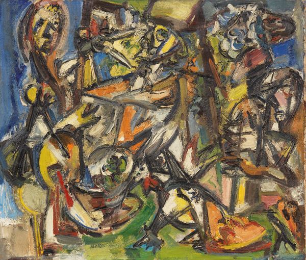 Emilio Vedova : La vendemmia  ((1942-43))  - Olio su tela - Auction Contemporary Art - Casa d'aste Farsettiarte
