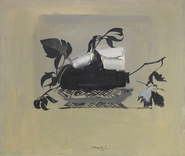 Carlo Mattioli : Dal Cestino del Caravaggio  (1967)  - Olio su tela - Auction Modern Art - Casa d'aste Farsettiarte