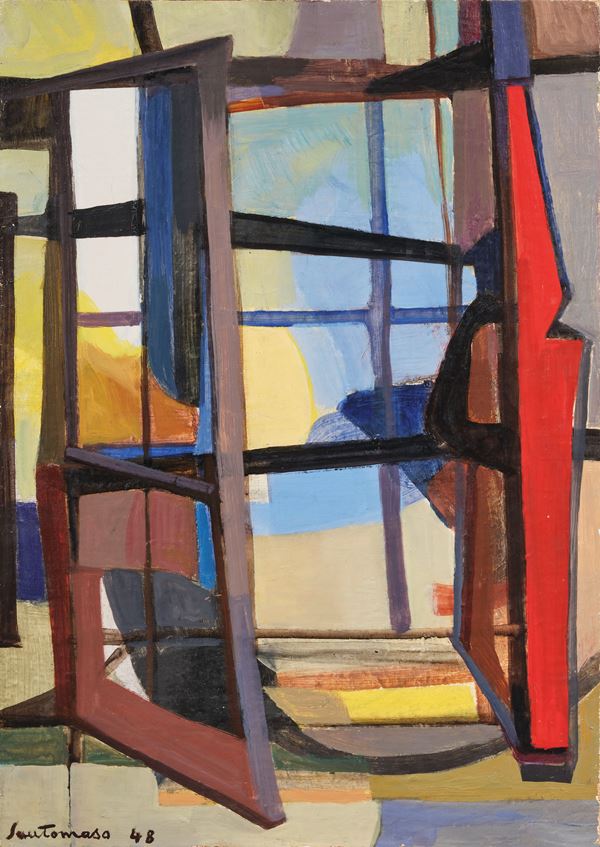 Giuseppe Santomaso : Finestra  (1948)  - Olio su tela - Asta Arte Moderna - Casa d'aste Farsettiarte
