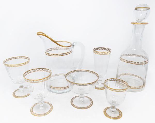 Elegante servito di bicchieri in vetro soffiato Nason e Moretti