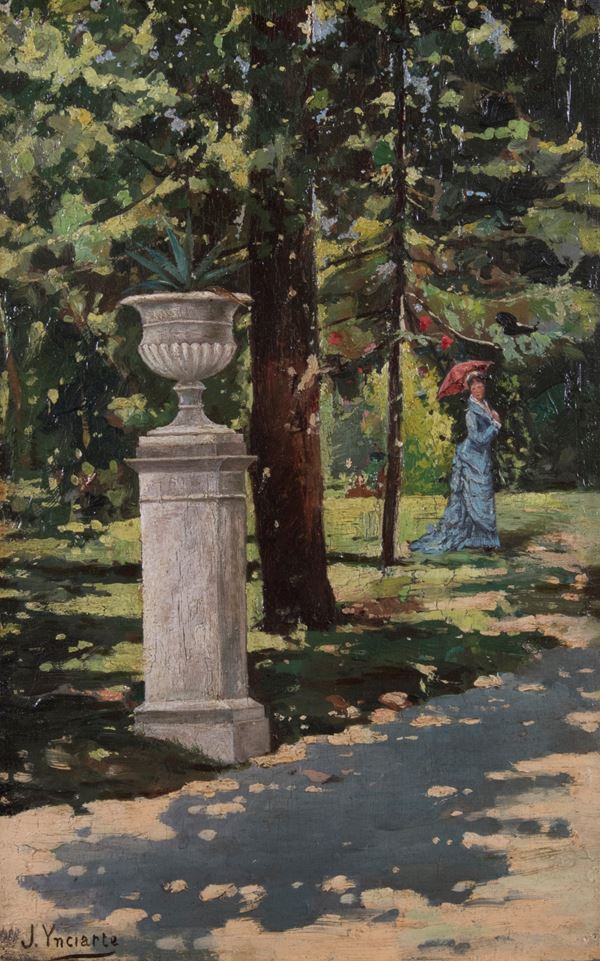 Ignoto del XIX secolo - Signora con ombrellino
