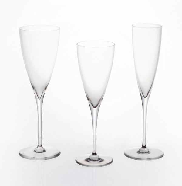 Servizio di bicchieri in cristallo trasparente Baccarat "Dom Pérignon"  - Asta L'Arte della Tavola - Casa d'aste Farsettiarte