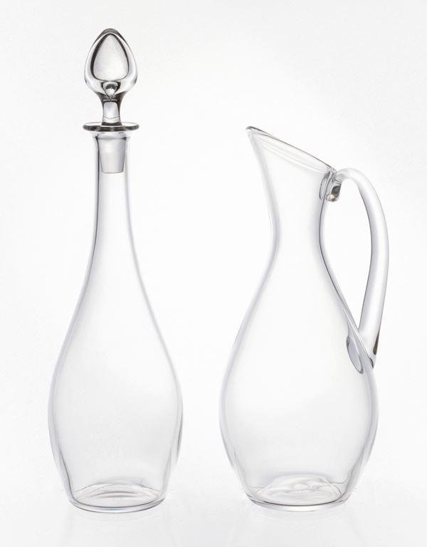 Caraffa e bottiglia in cristallo trasparente Baccarat  - Asta L'Arte della Tavola - Casa d'aste Farsettiarte