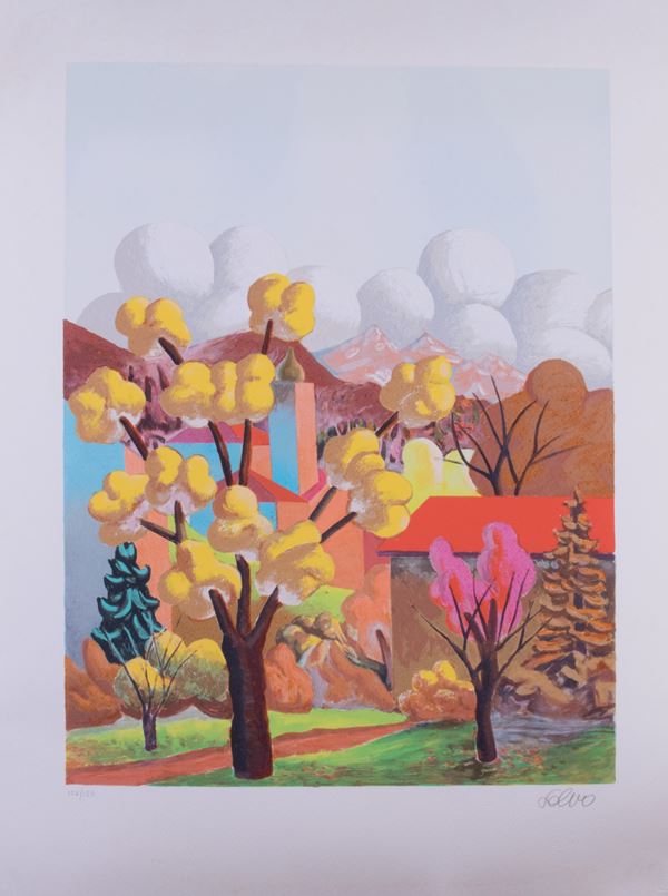 Salvo : Ottobre  ((2000))  - Litografia a colori, es. 108/150 - Asta PARADE V - Arte Contemporanea - Casa d'aste Farsettiarte