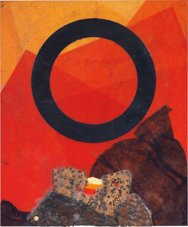Roberto Crippa : Senza titolo  ((1965))  - Collage e sughero su tavola - Auction  [..]