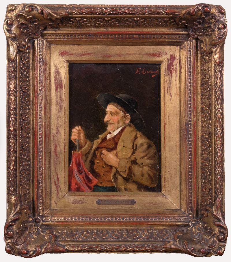 Vecchio con ombrello