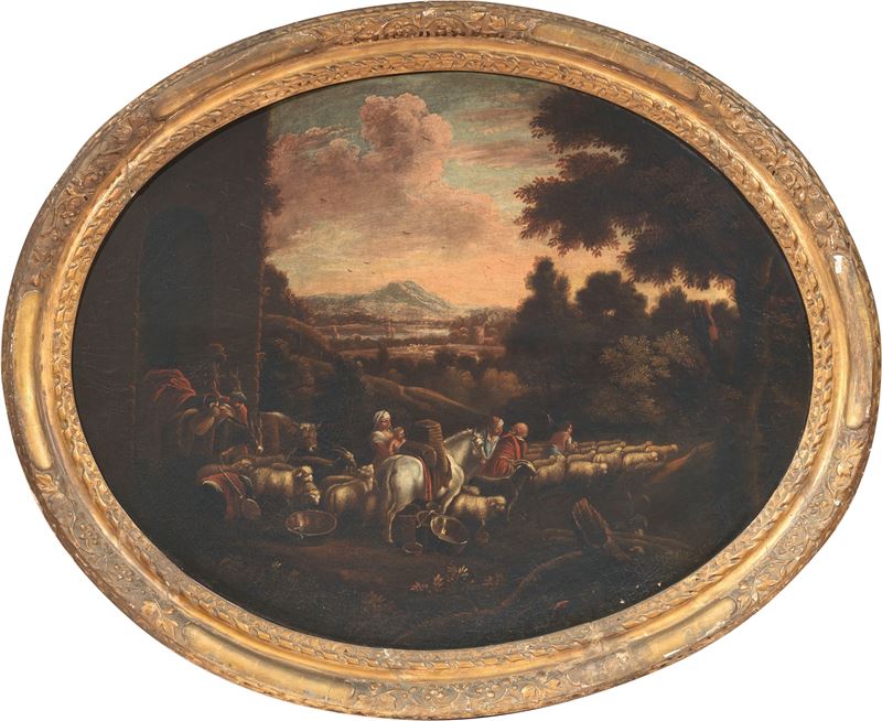 Scuola Veneta del XVII Secolo - Fuga in Egitto