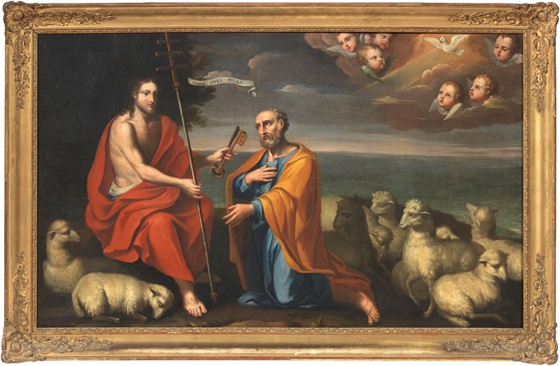 Scuola Italia Meridionale del XVIII Secolo - Gesù Consegna le Chiavi della Chiesa a San Pietro