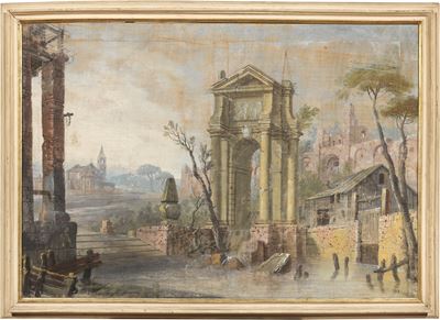 Paesaggio con Arco e Chiesa sullo Sfondo