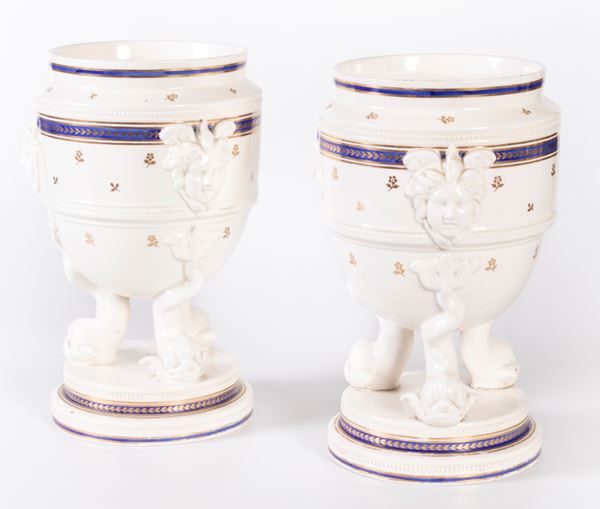 Coppia di vasi in terraglia  - Auction PARADE IV - L'Arte della Tavola - Casa d'aste Farsettiarte