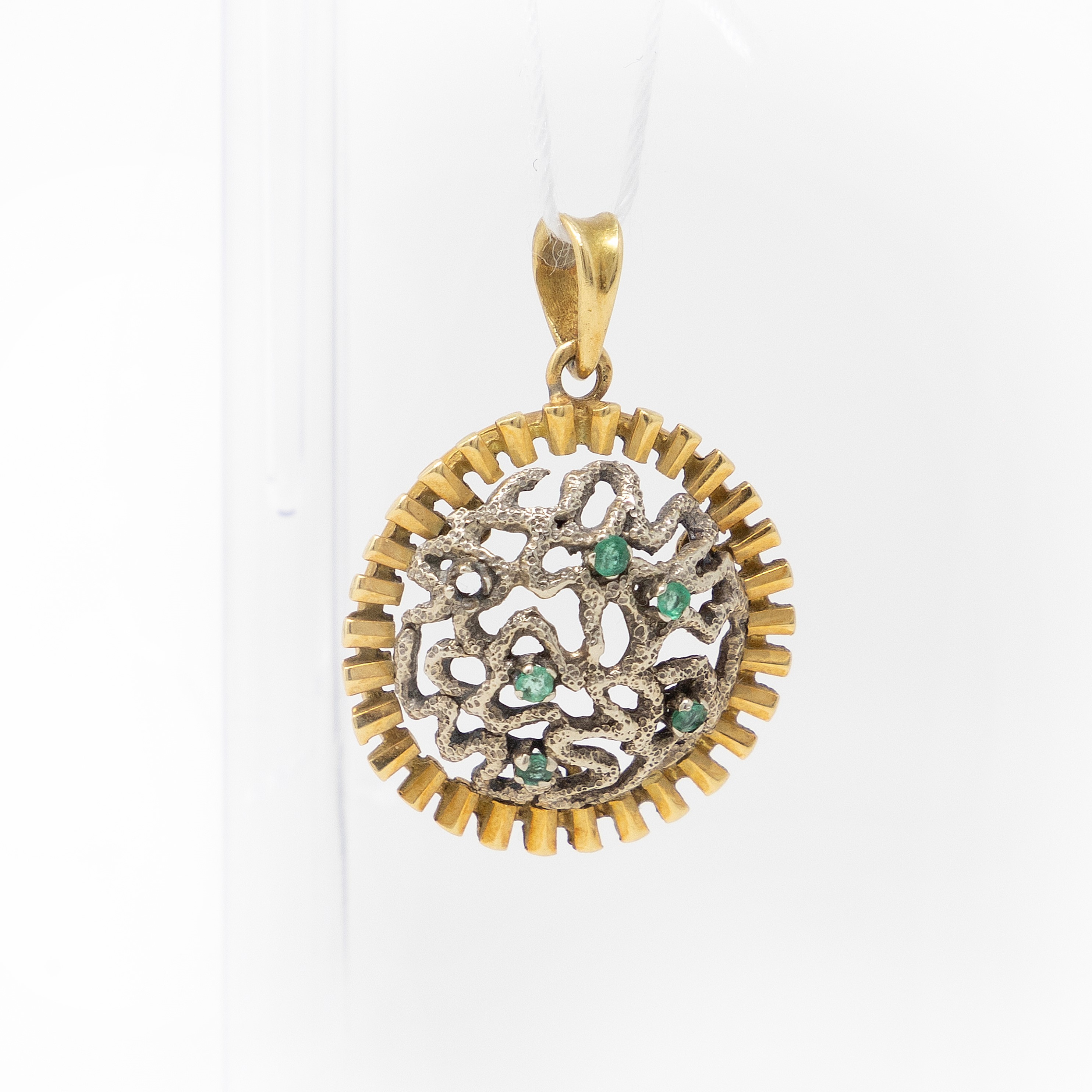 Tre Charms in Oro Giallo e Bianco con Pietre Colorate