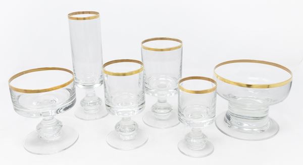 Servizio di bicchieri in vetro trasparente  - Asta PARADE IV - L'Arte della Tavola - Casa d'aste Farsettiarte