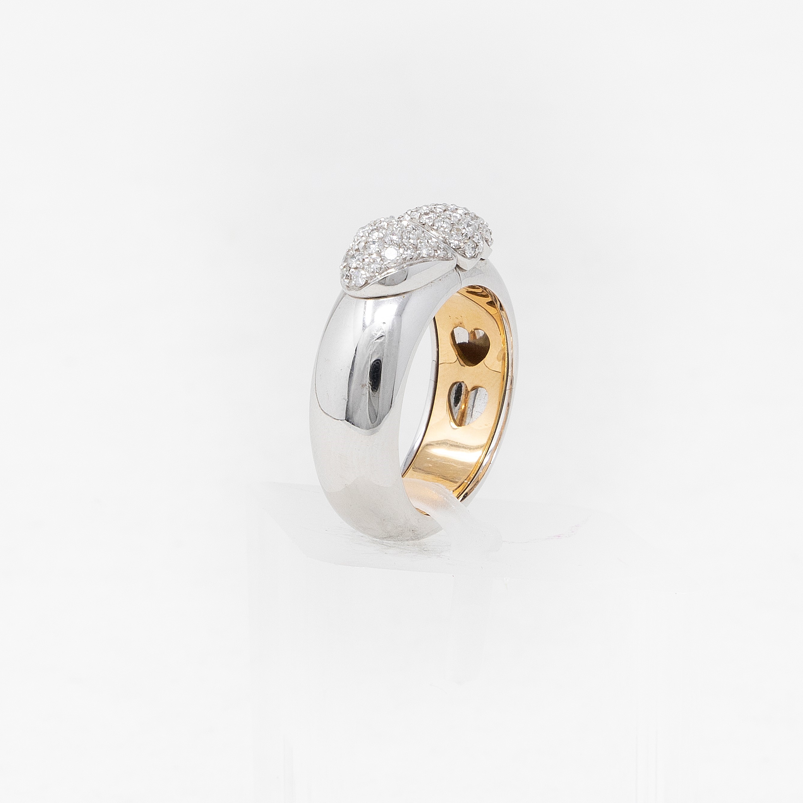 Visconti, Anello a Fascia 'apribile' in Oro Bianco e Rosa con Brillanti