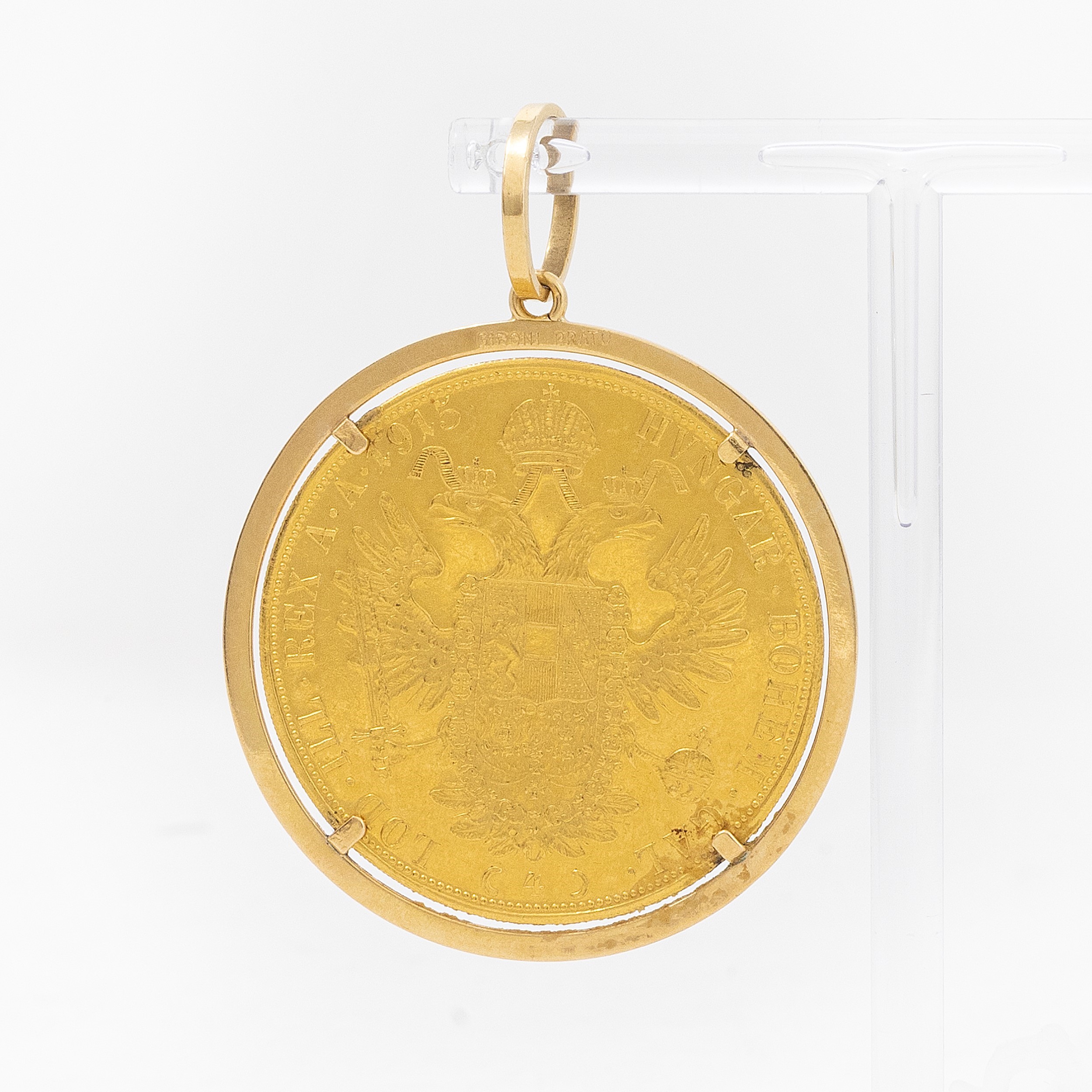 Pendente Circolare con Moneta in Oro Giallo