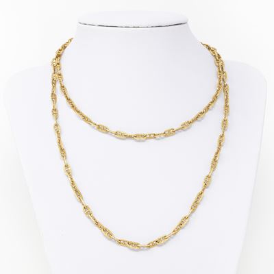 Collana in Oro Giallo a Maglia Marina Martellata