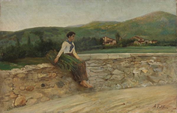 Arturo Faldi : Il riposo  - Olio su tela - Auction XIX and XX Century Paintings and Sculptures - Casa d'aste Farsettiarte