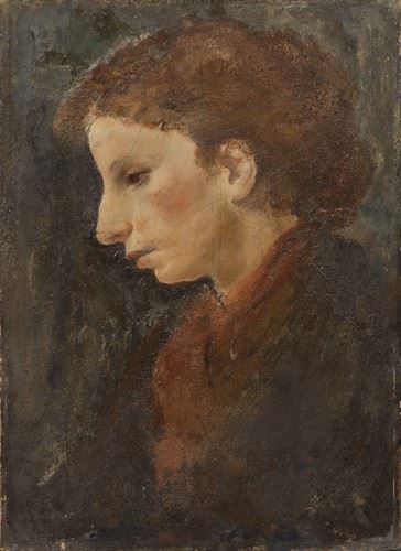 Ermanno Toschi : Profilo di donna  - Olio su tavola - Asta PARADE II - DIPINTI E SCULTURE DEL XIX E XX SECOLO - Casa d'aste Farsettiarte