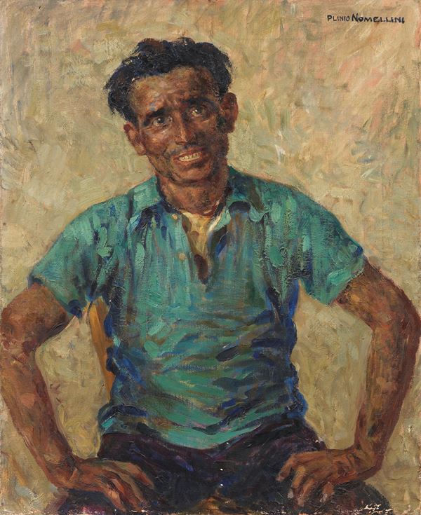 Plinio Nomellini : Pescatore  - Olio su tela - Auction XIX and XX Century Paintings and Sculptures - Casa d'aste Farsettiarte