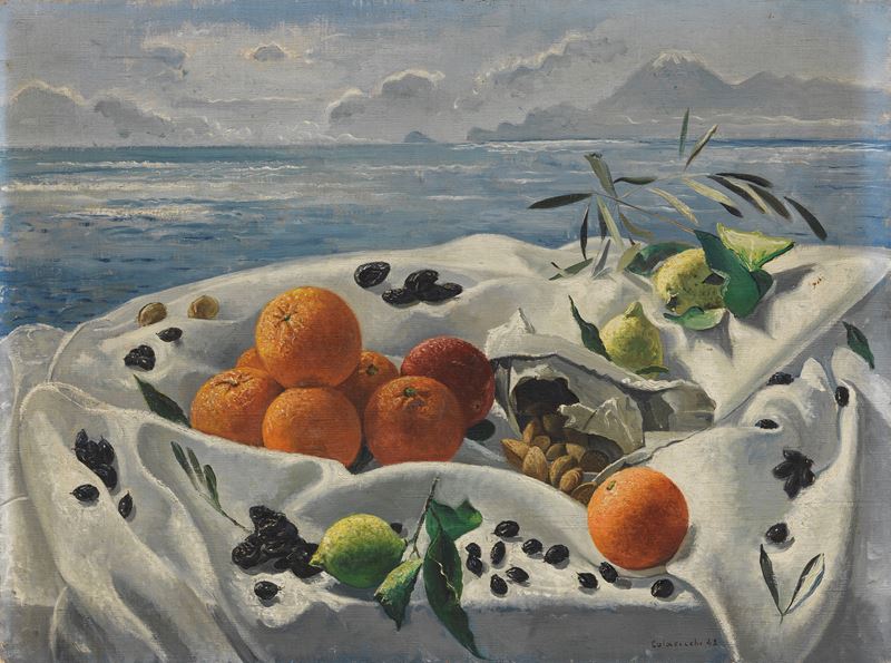 Giovanni Colacicchi - Natura Morta con Arance e Limoni