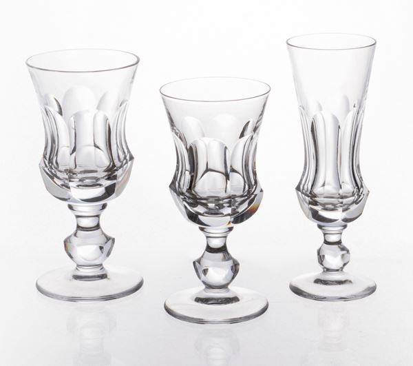 Servizio di bicchieri in cristallo trasparente Sevres