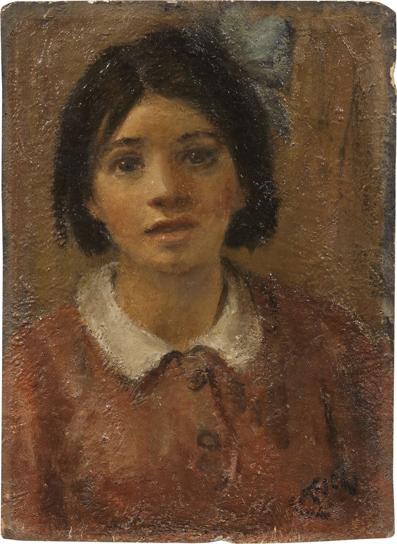 Ritratto di fanciulla con fiocco azzurro