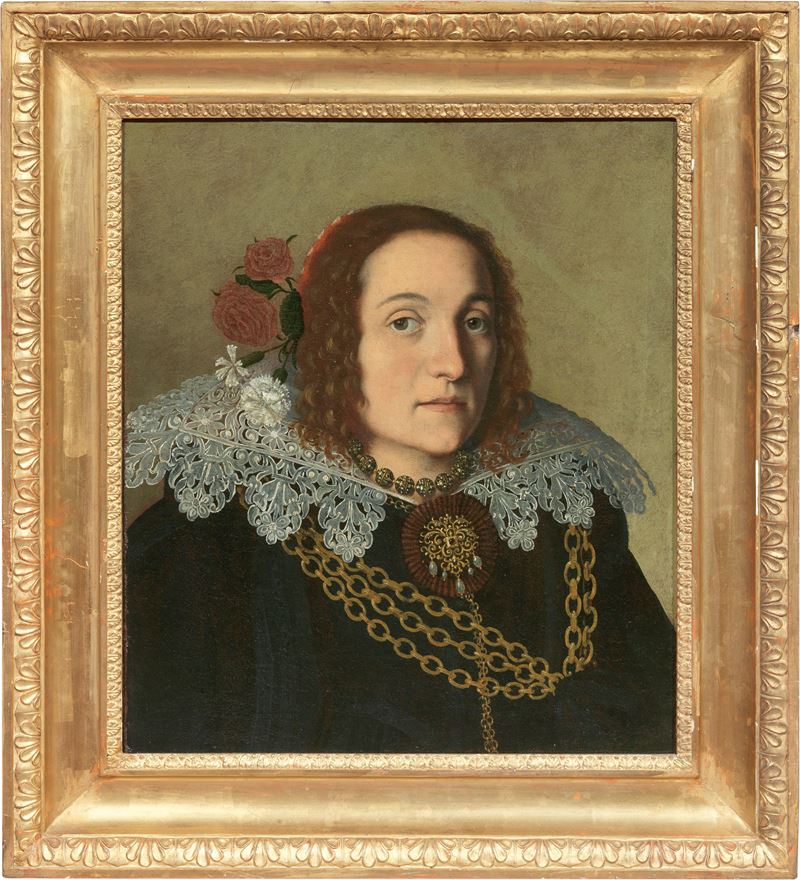 Carlo Ceresa - Busto di Gentildonna con Catena D'oro