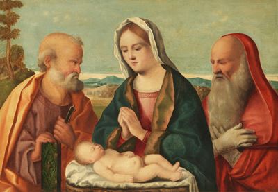 Madonna Adorante il Bambino, San Pietro e San Girolamo