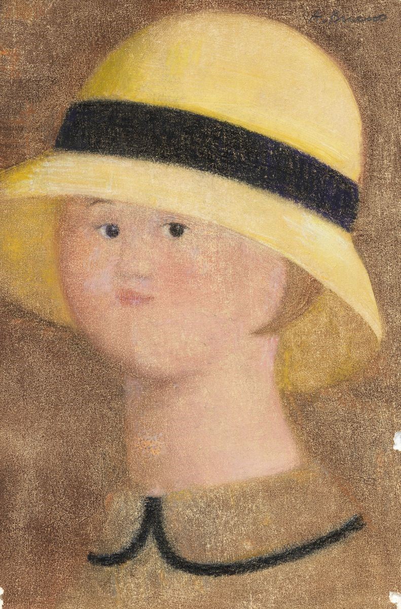Antonio Bueno - Ragazza con Cappello Giallo