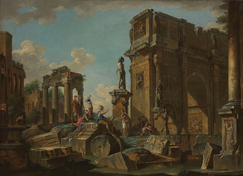 Giovanni Paolo Panini - Capriccio Architettonico con L'arco di Costantino