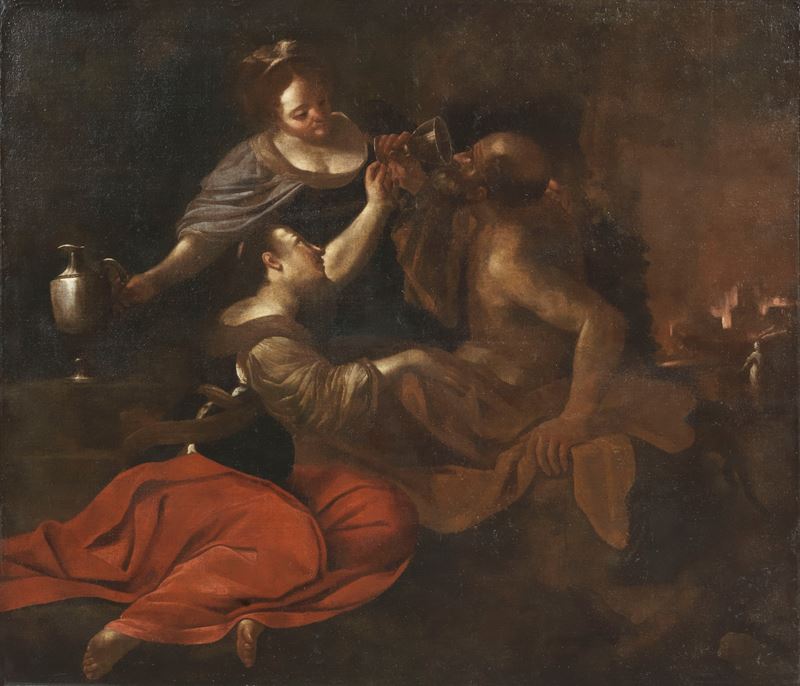 Scuola Genovese del XVII Secolo - Lot e le Figlie