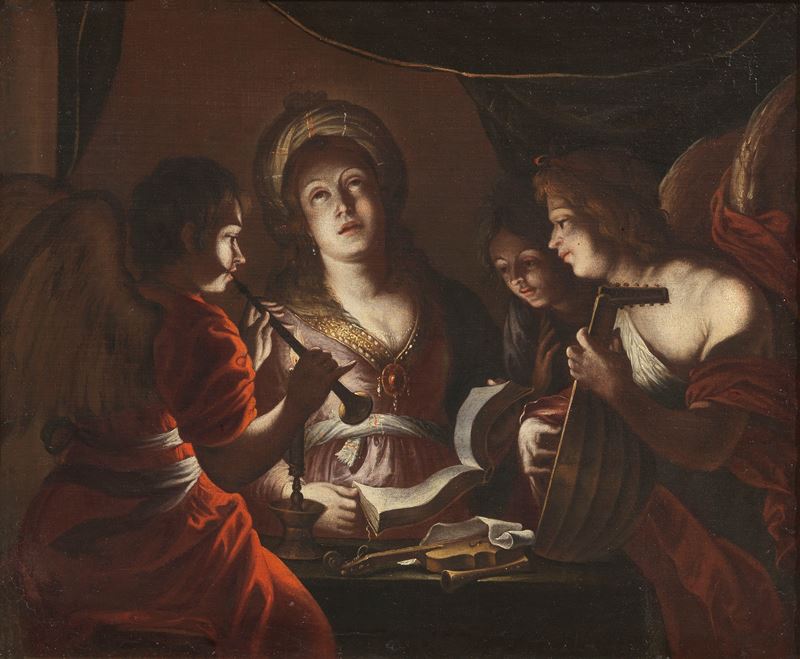 Ignoto Caravaggesco del XVII Secolo - Concertino al Lume di Candela