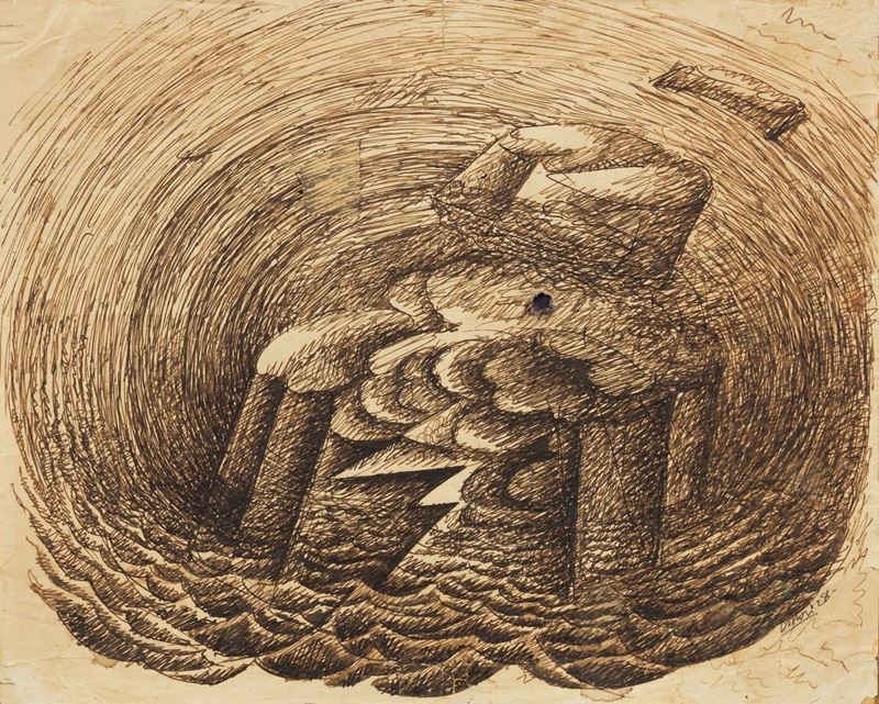 Gerardo Dottori - Studio per «temporale sul Mare»