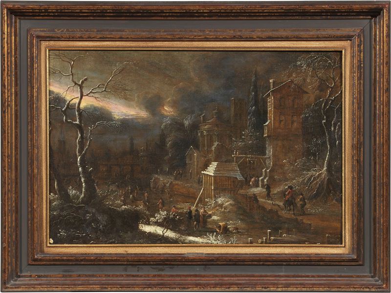Abraham Beerstraten (attr. A) - Paesaggio con Edifici Fantastici