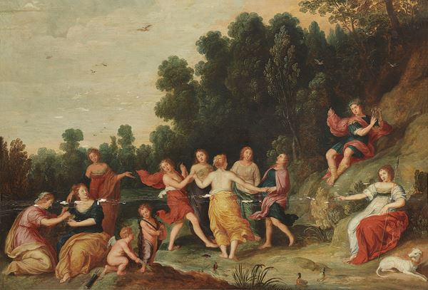 Scuola fiamminga del XVII secolo - Apollo e le Muse