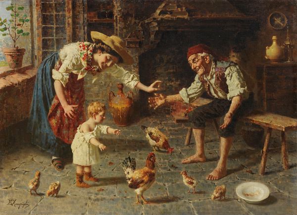 Eugenio Zampighi - Inseguendo le galline