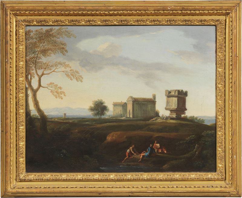 Giovan Battista Busiri - Veduta con la Tomba di Nerone