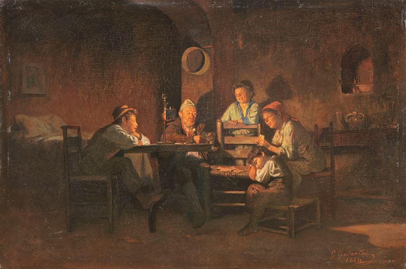 Giuseppe Costantini - Una Partita a Carte in Famiglia