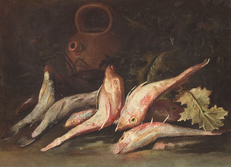 Giuseppe Recco (attr. A) - Natura Morta con Pesci