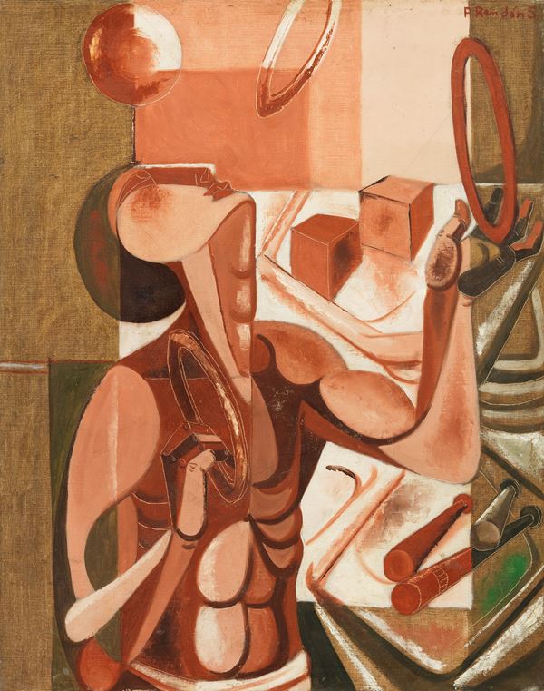 Augusto Rend&#243;n : Composizione  - Olio su tela - Asta PARADE V - Arte Contemporanea - Casa d'aste Farsettiarte